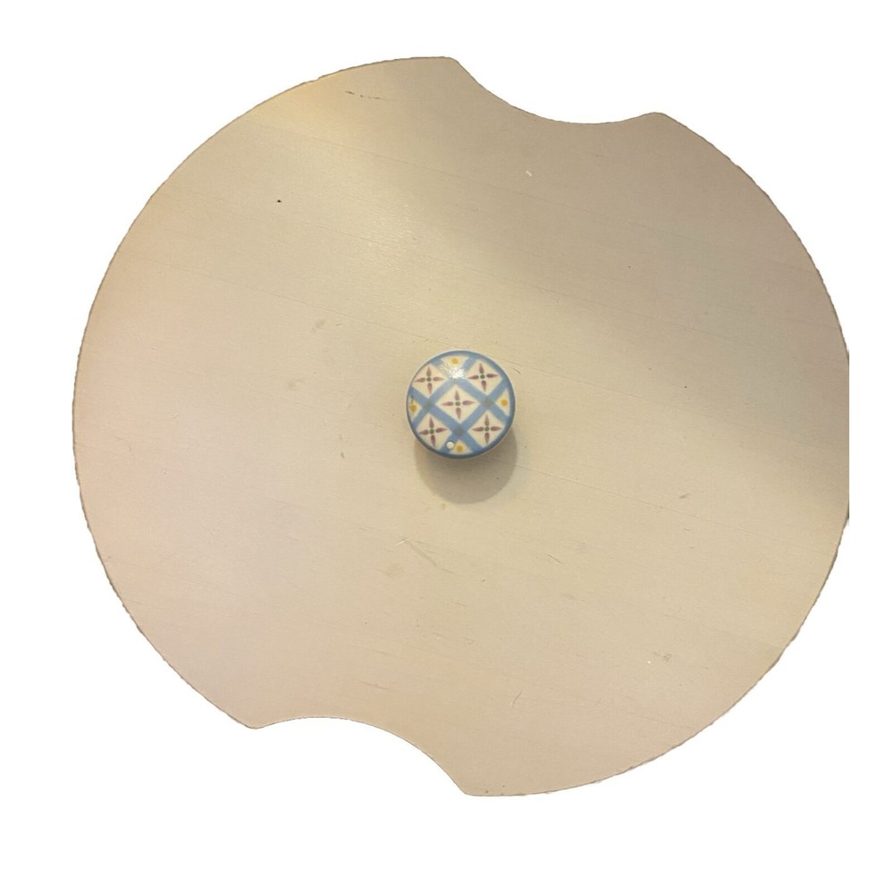 LONGABERGER Woodcrafts Knob Lid for 2008 Large Easter Basket  White Wash